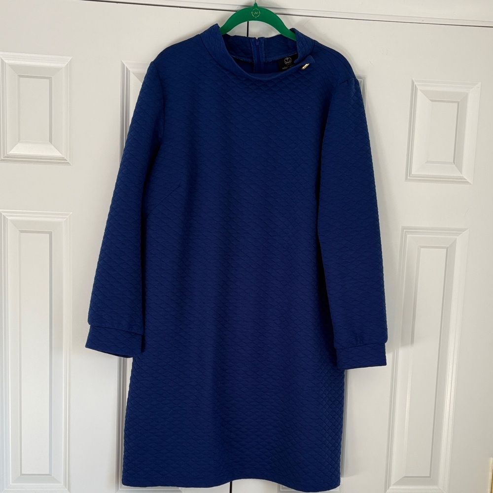 Sailor Sailor Blue Quilted Long Sleeve Dress-XL